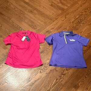 Kids Polo Shirt Set - Pink and Purple